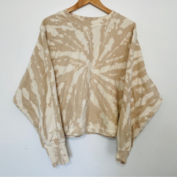 Tie-Dye Beige Crewneck Sweatshirt - Picture 1 of 5